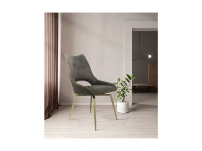 CHAISE FIXE FUGACE PU MARRON CLAIR